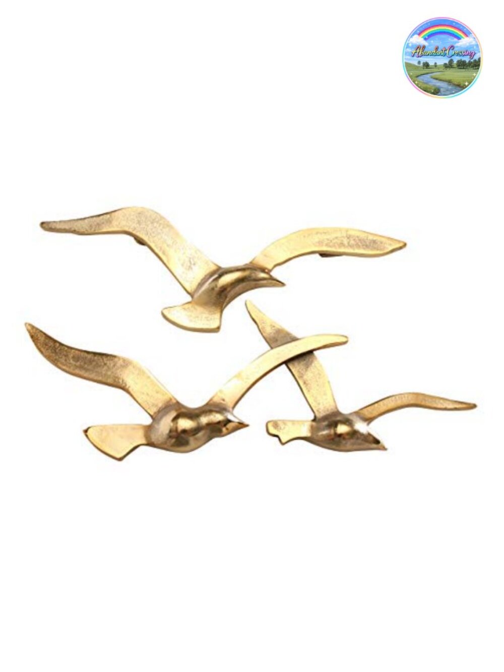 Handcrafted Fine Gold Aluminum Flying Birds Metal Wall Art 2-Piece Set